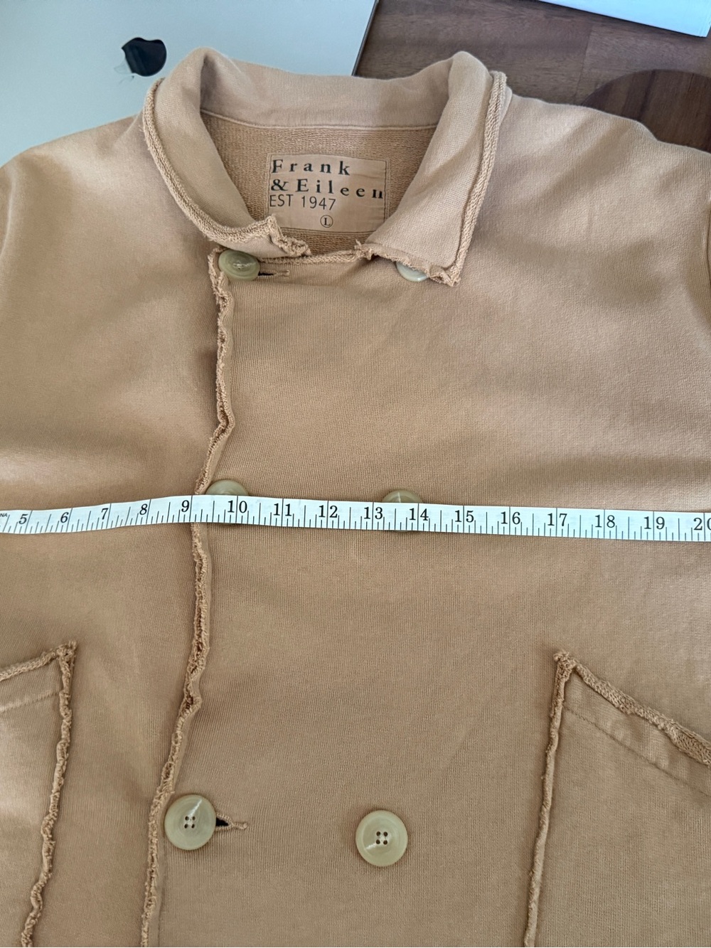 Frank and Eileen Mini Belfast Cropped Sweatshirt Peacoat in Camel Size L - Picture 11 of 12